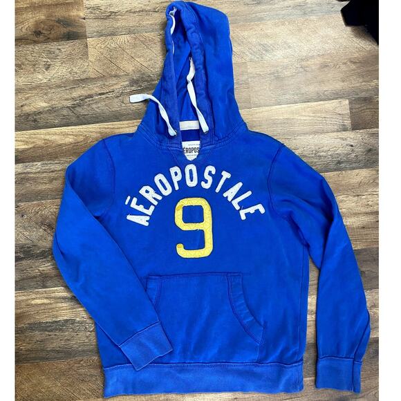 Y2K Aeropostale Men's Blue Branded Logo Hoodie L - Picture 11 of 11